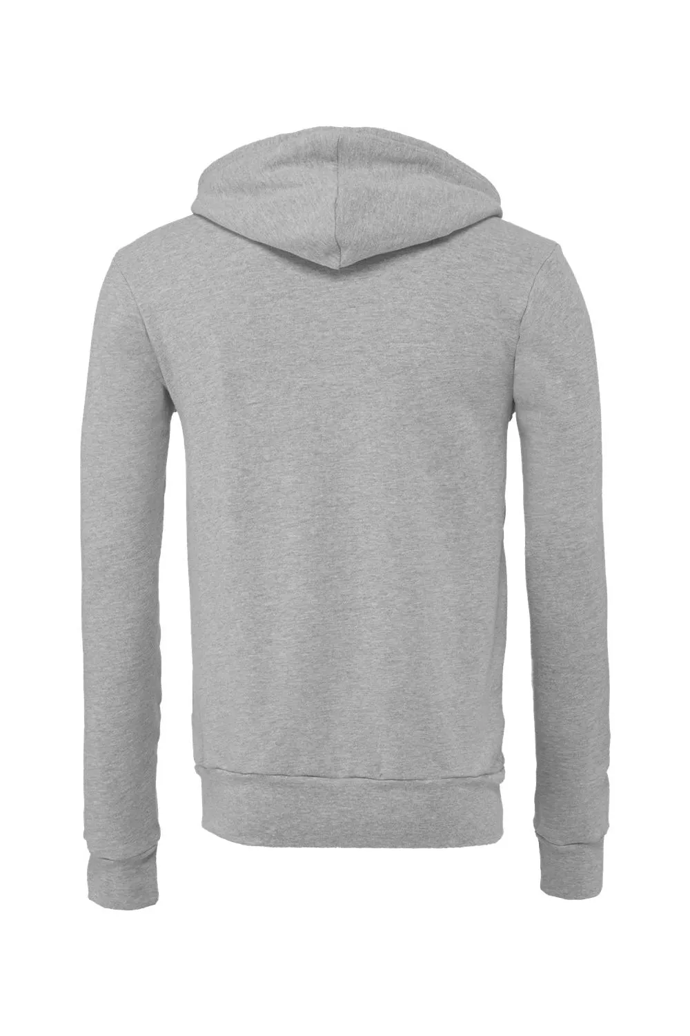 Bella   Canvas Mens Fleece Full Zip Hooded Sweatshirt Hoodie w/ Pockets - Heather Grey