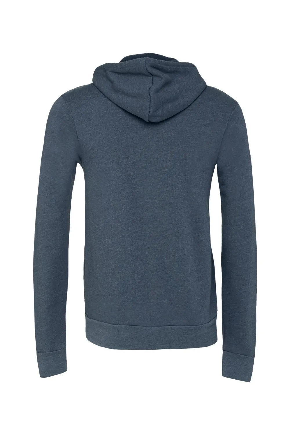 Bella   Canvas Mens Fleece Full Zip Hooded Sweatshirt Hoodie w/ Pockets - Heather Navy Blue