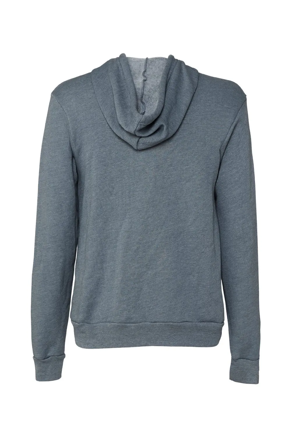 Bella   Canvas Mens Fleece Full Zip Hooded Sweatshirt Hoodie w/ Pockets - Heather Slate Blue