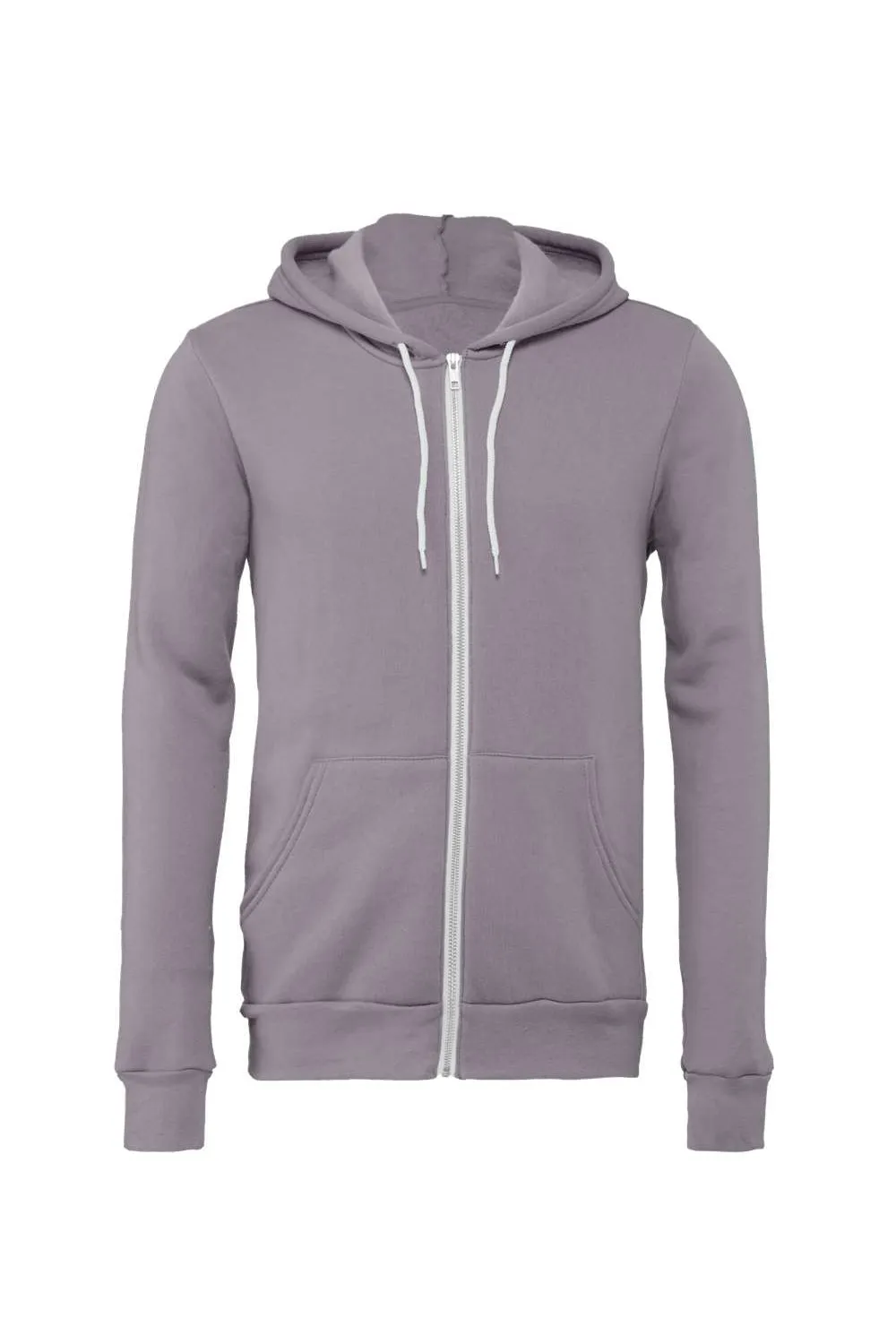 Bella   Canvas Mens Fleece Full Zip Hooded Sweatshirt Hoodie w/ Pockets - Storm Grey