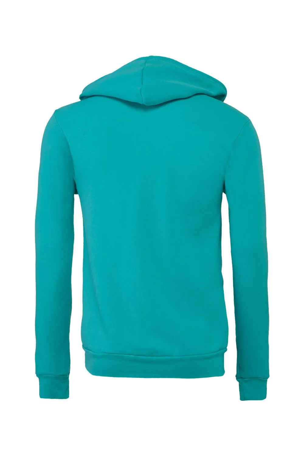 Bella   Canvas Mens Fleece Full Zip Hooded Sweatshirt Hoodie w/ Pockets - Teal Blue