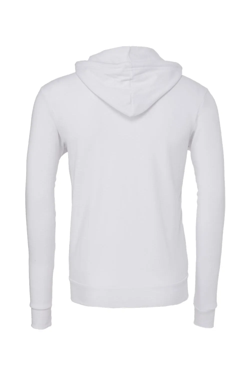 Bella   Canvas Mens Fleece Full Zip Hooded Sweatshirt Hoodie w/ Pockets - White