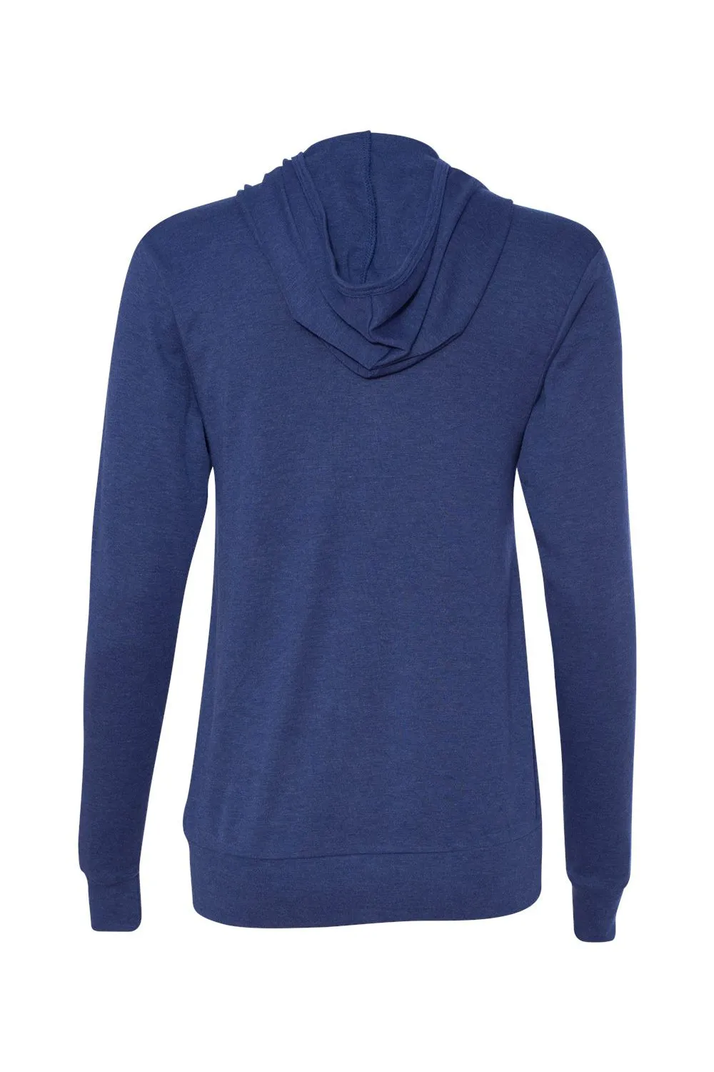 Bella   Canvas Mens Full Zip Long Sleeve Hooded T-Shirt Hoodie - Navy Blue - Closeout