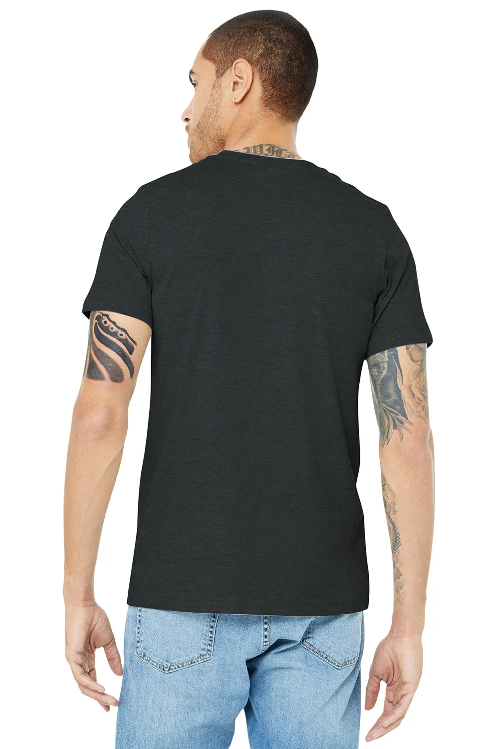 Bella   Canvas Mens Heather CVC Short Sleeve Crewneck T-Shirt - Heather Dark Grey
