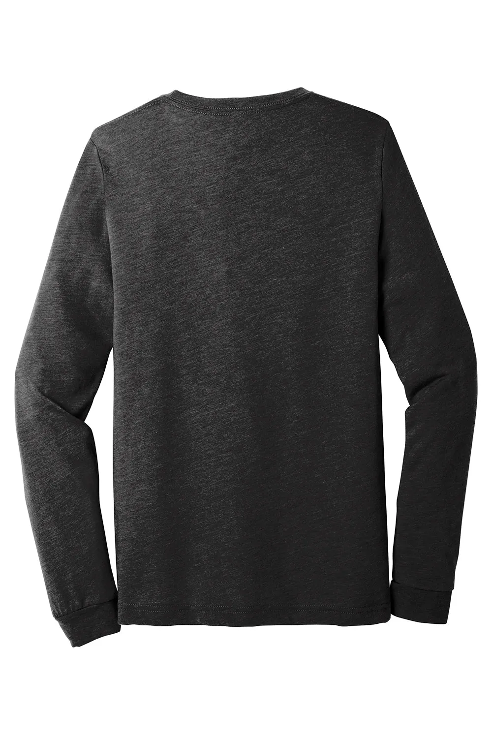 Bella   Canvas Mens Jersey Long Sleeve Crewneck T-Shirt - Charcoal Black Triblend