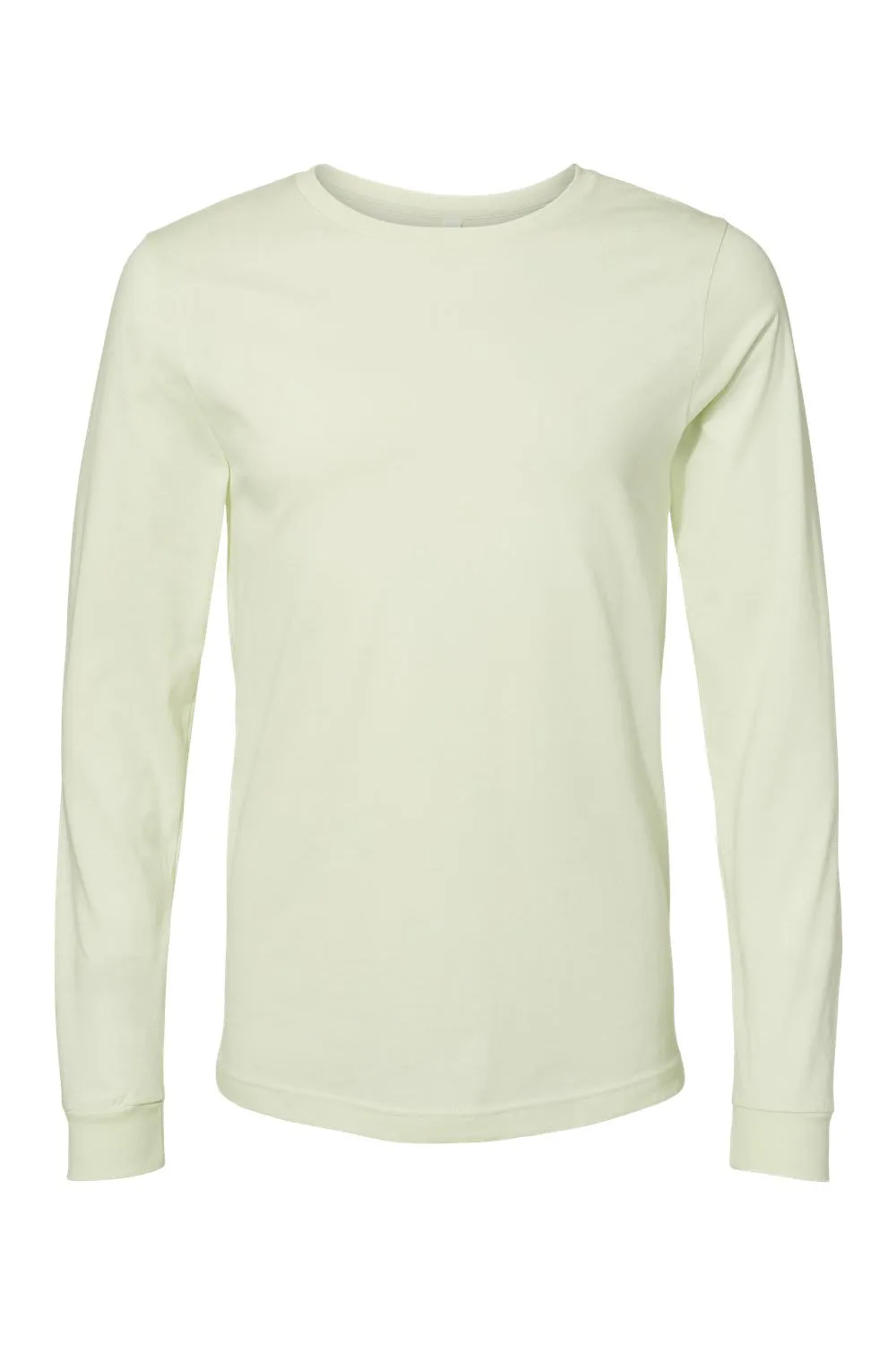 Bella   Canvas Mens Jersey Long Sleeve Crewneck T-Shirt - Citron