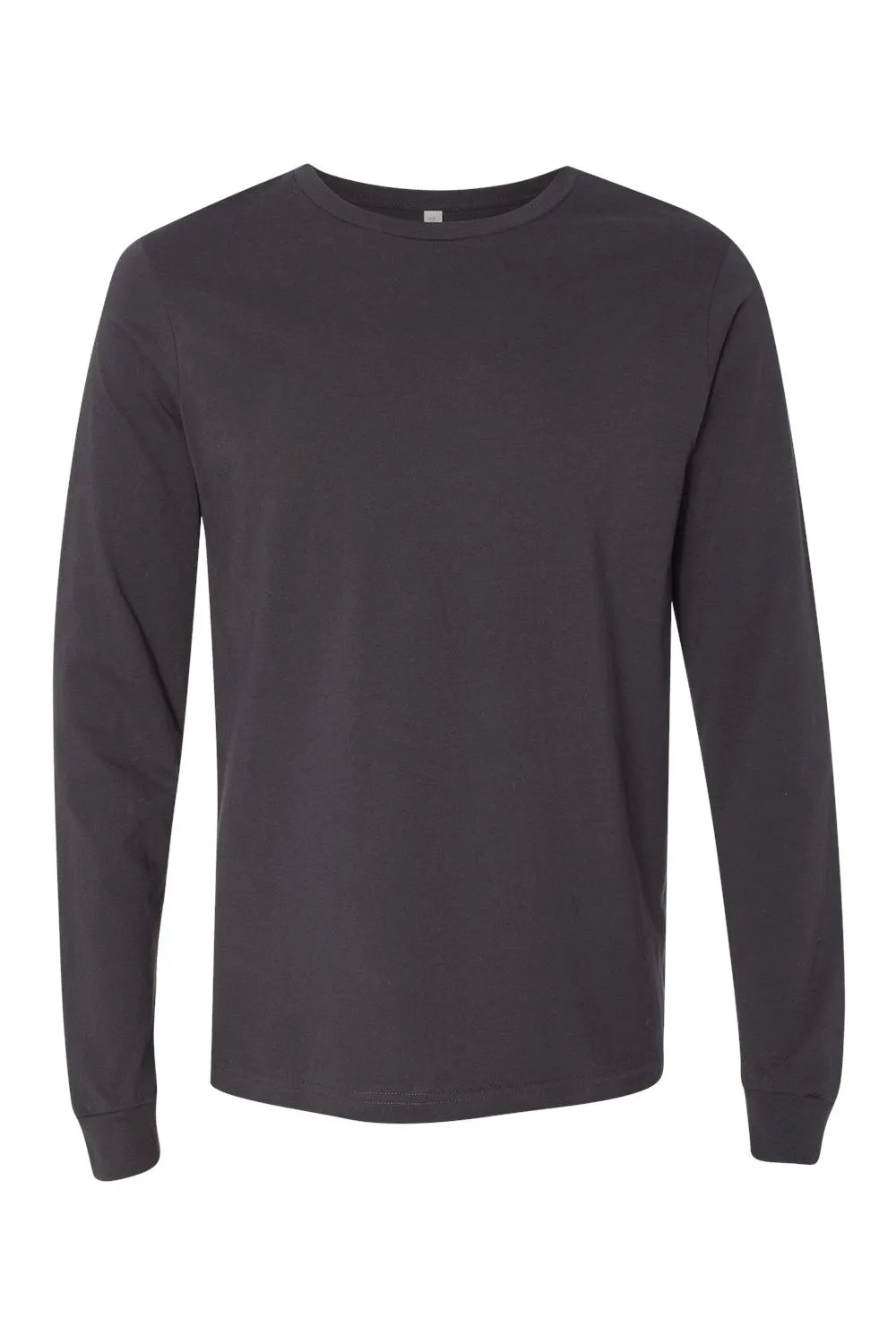 Bella   Canvas Mens Jersey Long Sleeve Crewneck T-Shirt - Dark Grey