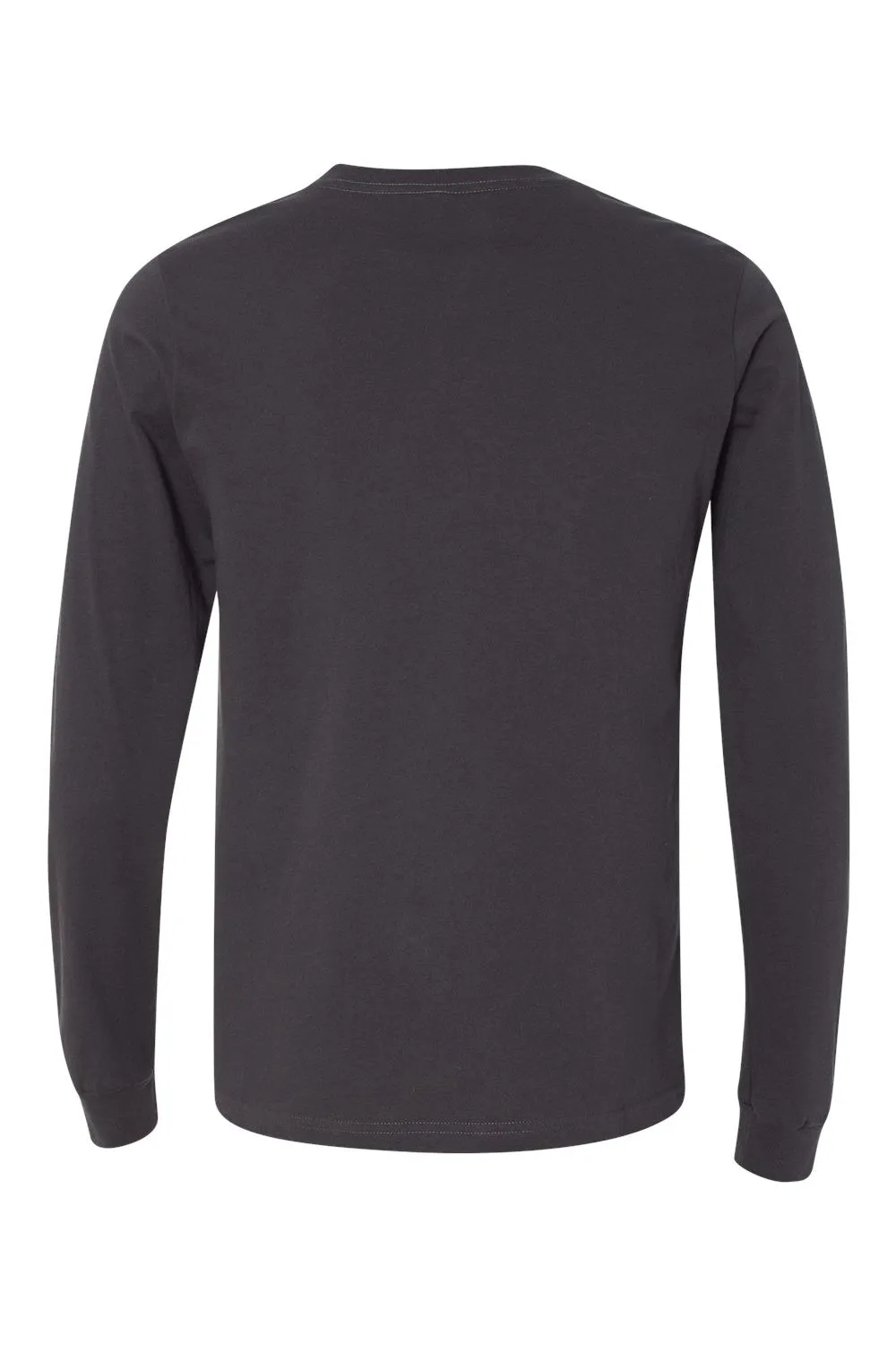 Bella   Canvas Mens Jersey Long Sleeve Crewneck T-Shirt - Dark Grey