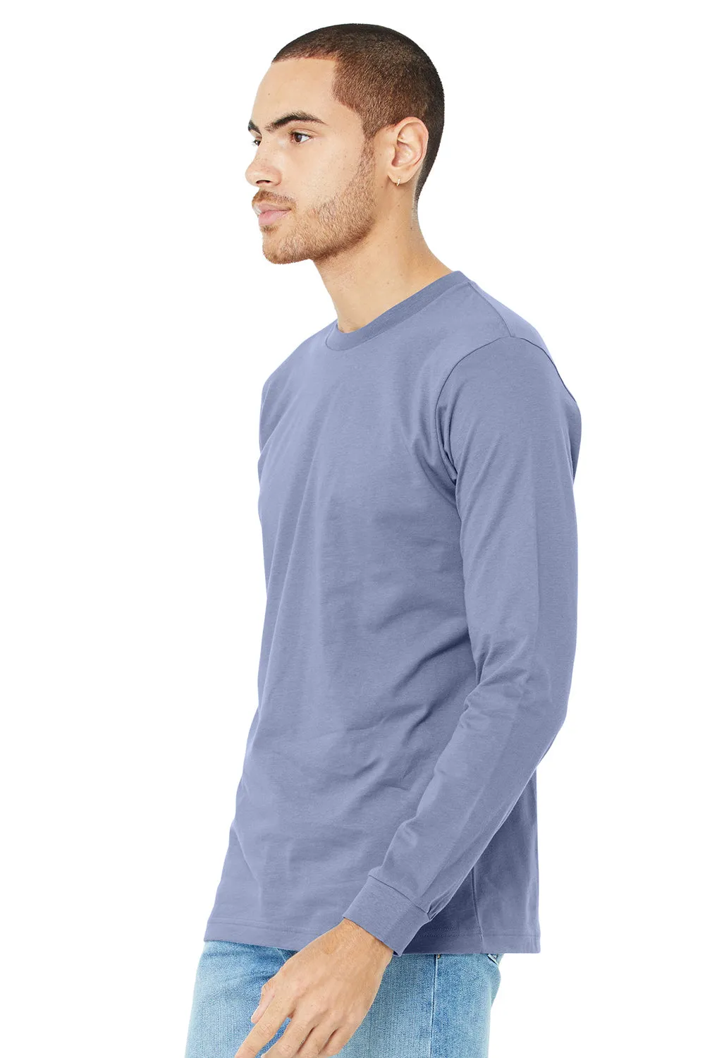 Bella   Canvas Mens Jersey Long Sleeve Crewneck T-Shirt - Lavender Blue