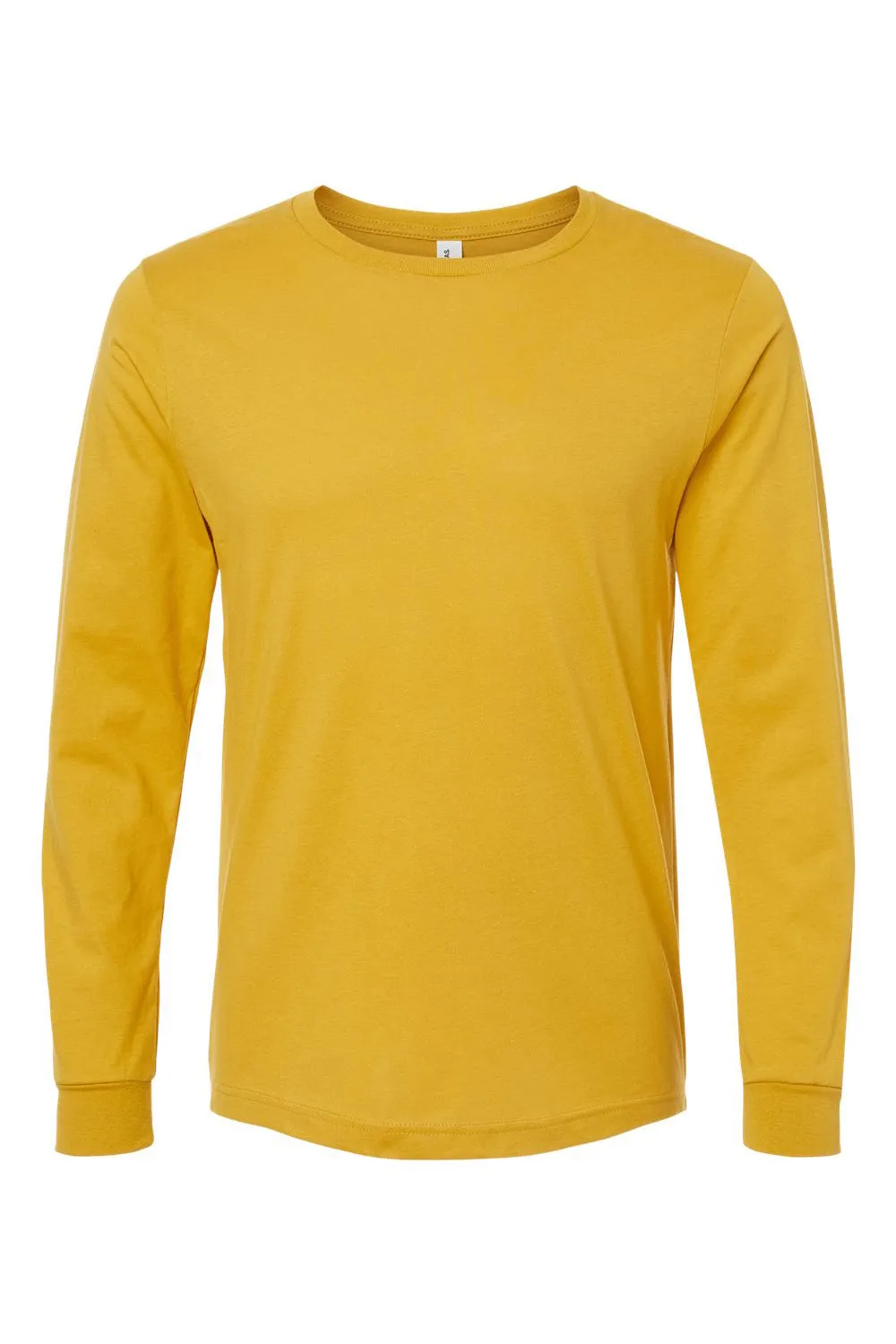 Bella   Canvas Mens Jersey Long Sleeve Crewneck T-Shirt - Mustard Yellow