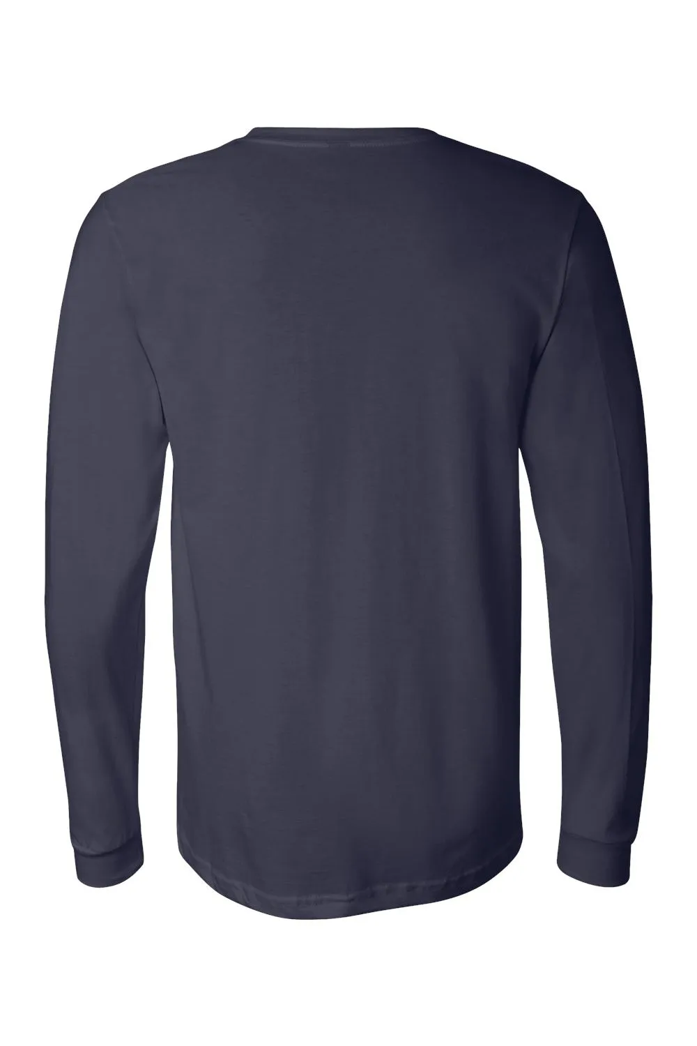 Bella   Canvas Mens Jersey Long Sleeve Crewneck T-Shirt - Navy Blue