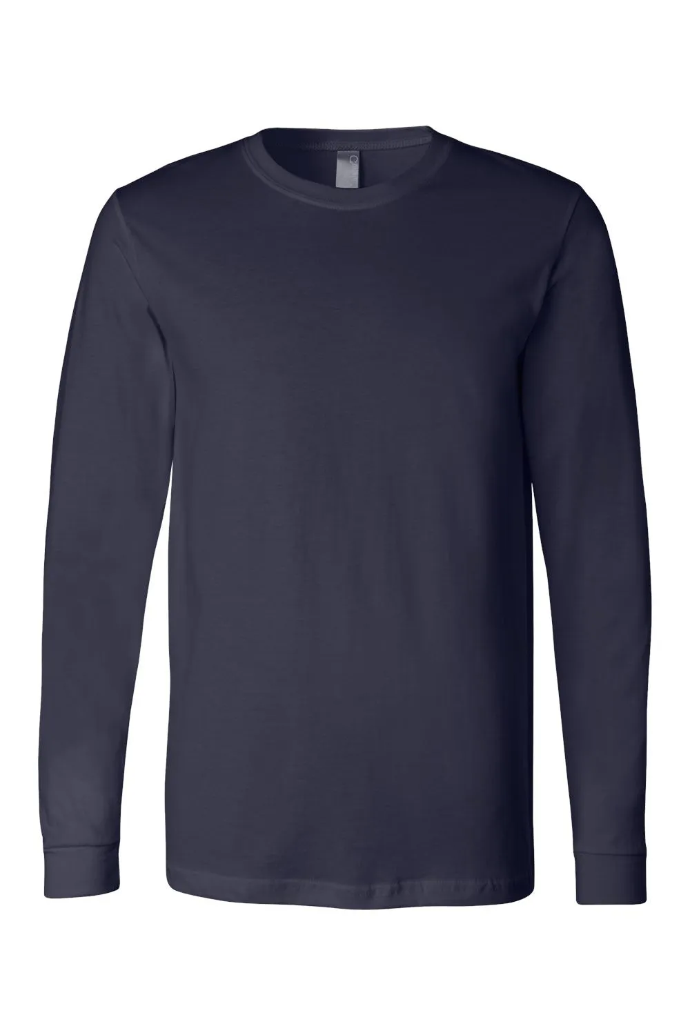 Bella   Canvas Mens Jersey Long Sleeve Crewneck T-Shirt - Navy Blue