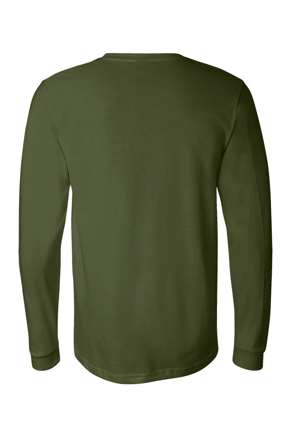 Bella   Canvas Mens Jersey Long Sleeve Crewneck T-Shirt - Olive Green