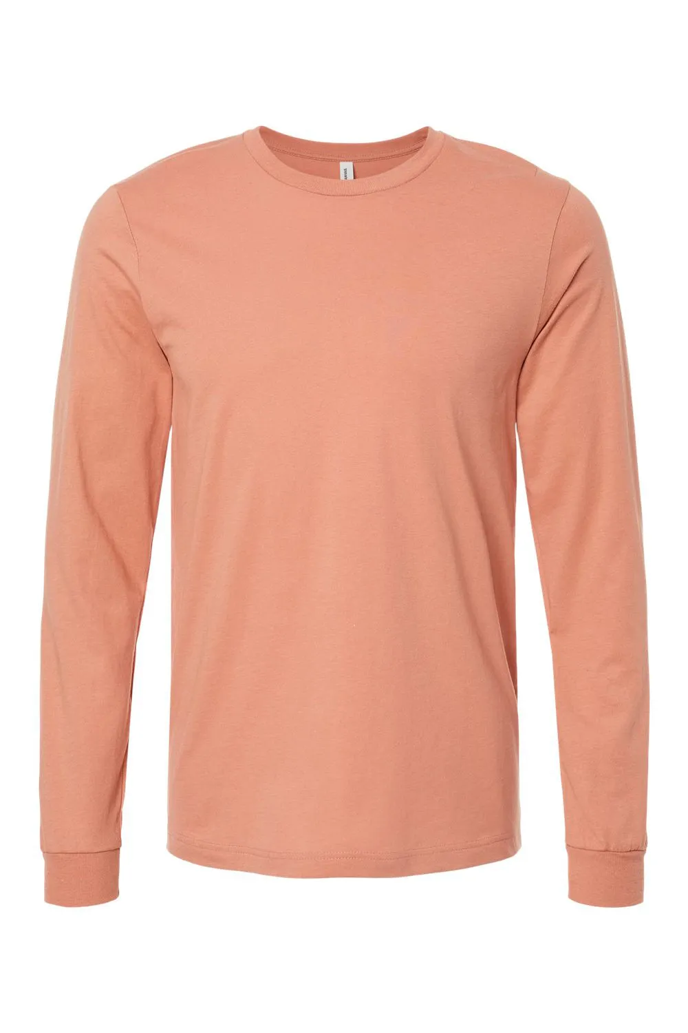 Bella   Canvas Mens Jersey Long Sleeve Crewneck T-Shirt - Terracotta