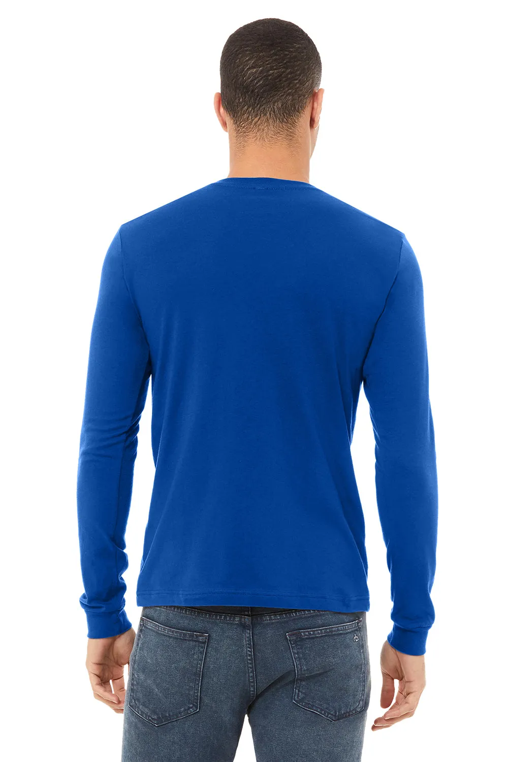 Bella   Canvas Mens Jersey Long Sleeve Crewneck T-Shirt - True Royal Blue