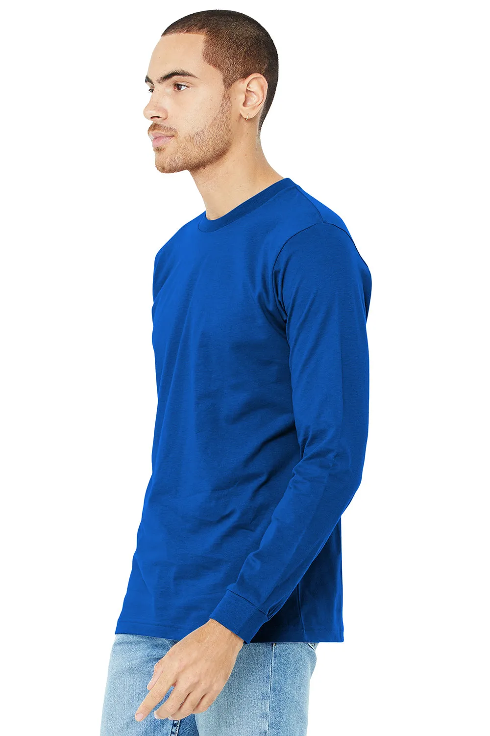Bella   Canvas Mens Jersey Long Sleeve Crewneck T-Shirt - True Royal Blue
