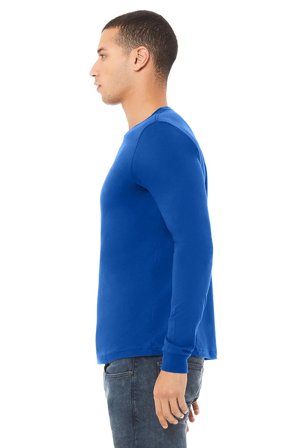 Bella   Canvas Mens Jersey Long Sleeve Crewneck T-Shirt - True Royal Blue