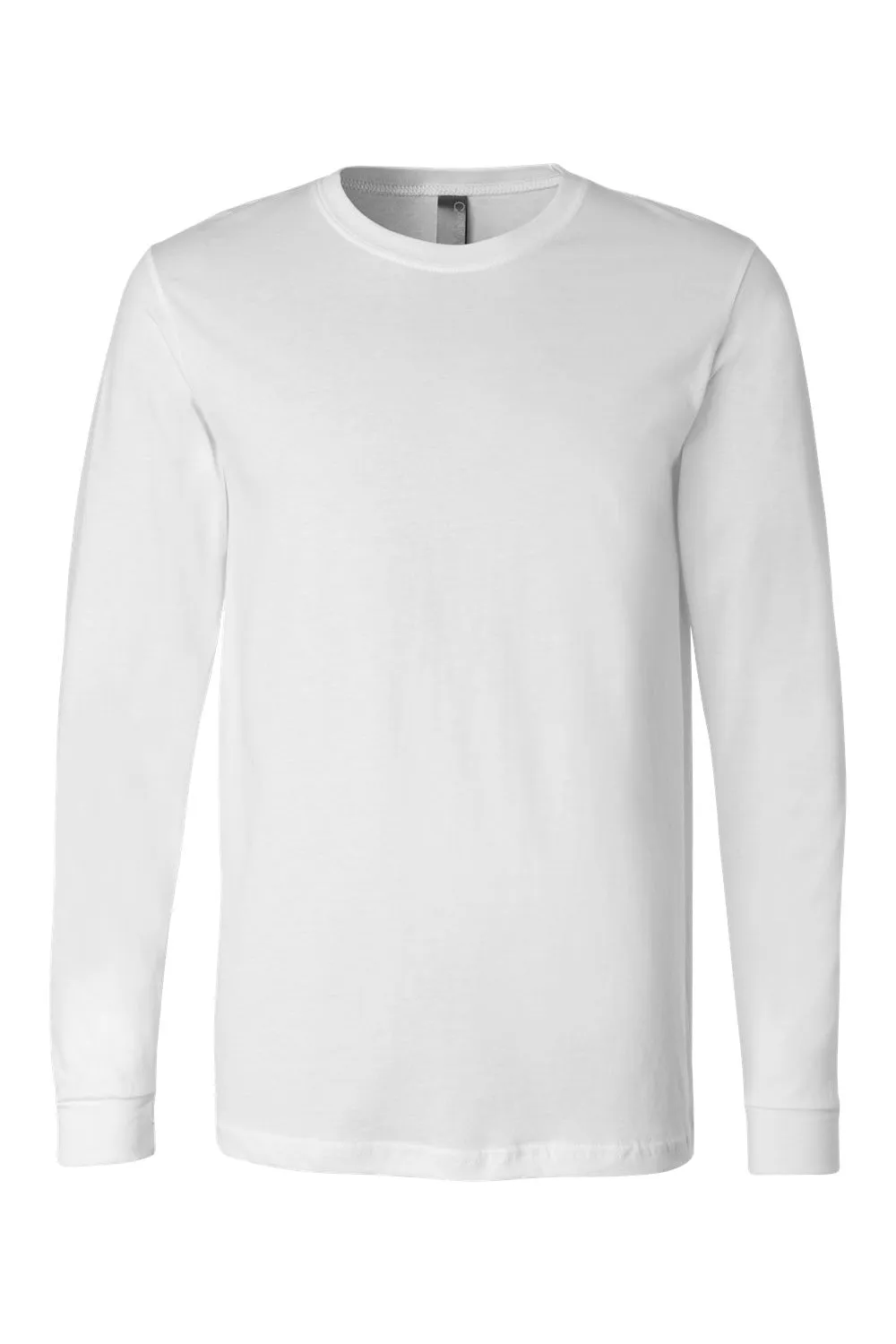 Bella   Canvas Mens Jersey Long Sleeve Crewneck T-Shirt - White