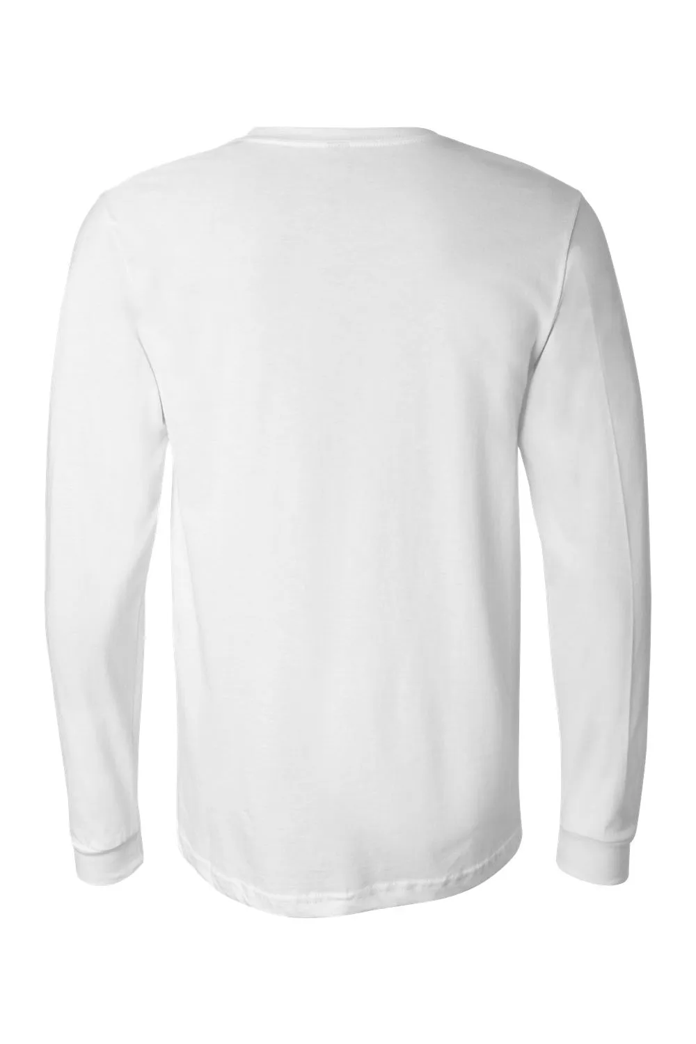 Bella   Canvas Mens Jersey Long Sleeve Crewneck T-Shirt - White