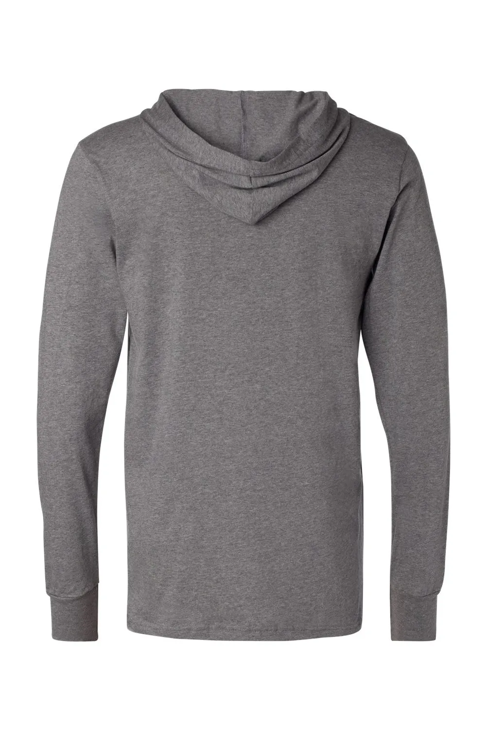 Bella   Canvas Mens Jersey Long Sleeve Hooded T-Shirt Hoodie - Heather Deep Grey