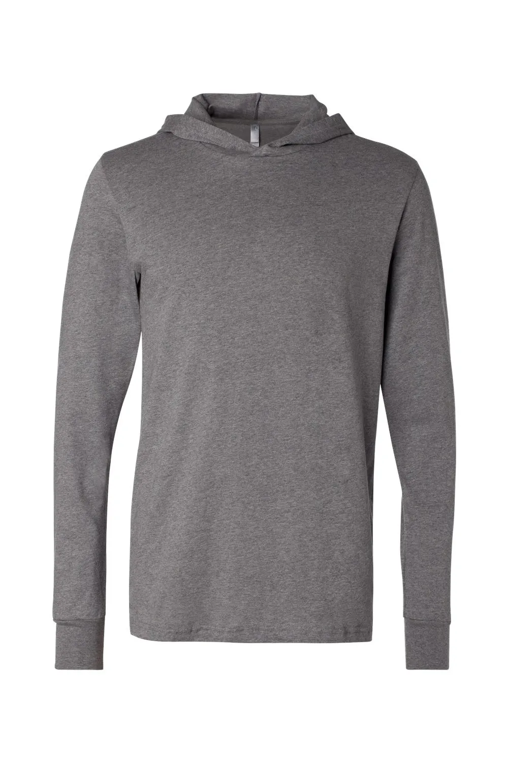 Bella   Canvas Mens Jersey Long Sleeve Hooded T-Shirt Hoodie - Heather Deep Grey
