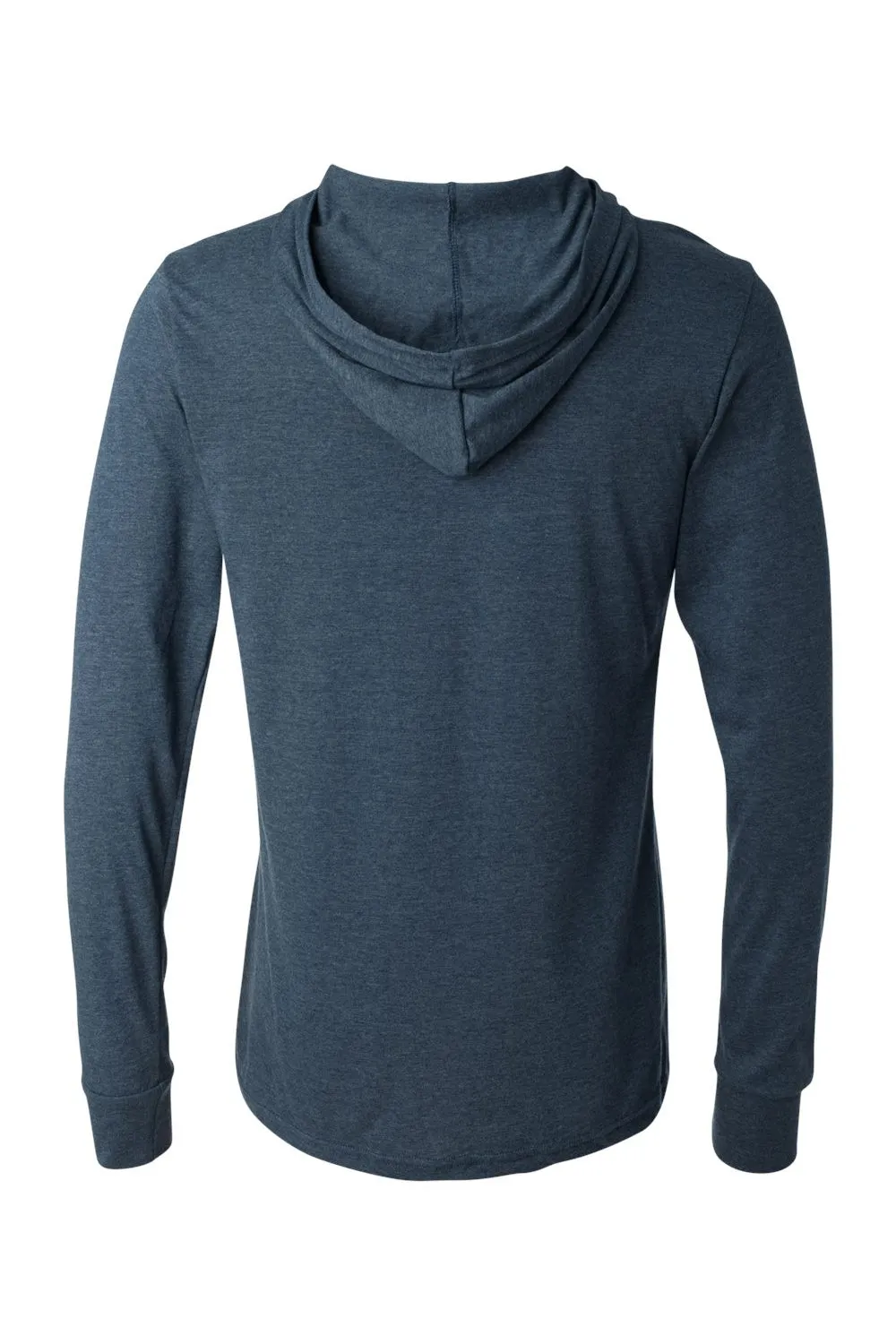 Bella   Canvas Mens Jersey Long Sleeve Hooded T-Shirt Hoodie - Heather Navy Blue