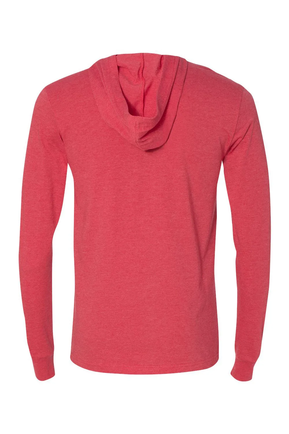 Bella   Canvas Mens Jersey Long Sleeve Hooded T-Shirt Hoodie - Heather Red
