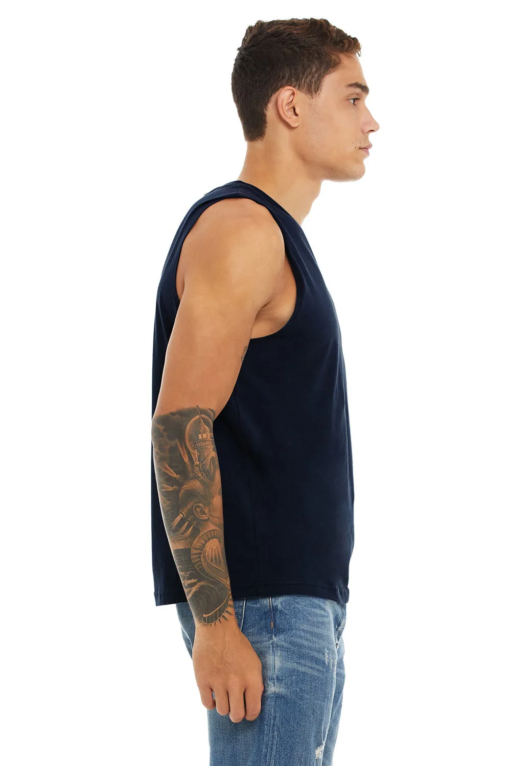 Bella   Canvas Mens Jersey Muscle Tank Top - Navy Blue