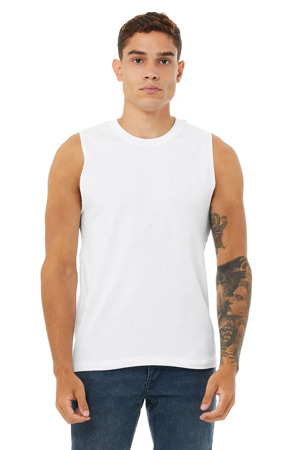 Bella   Canvas Mens Jersey Muscle Tank Top - White