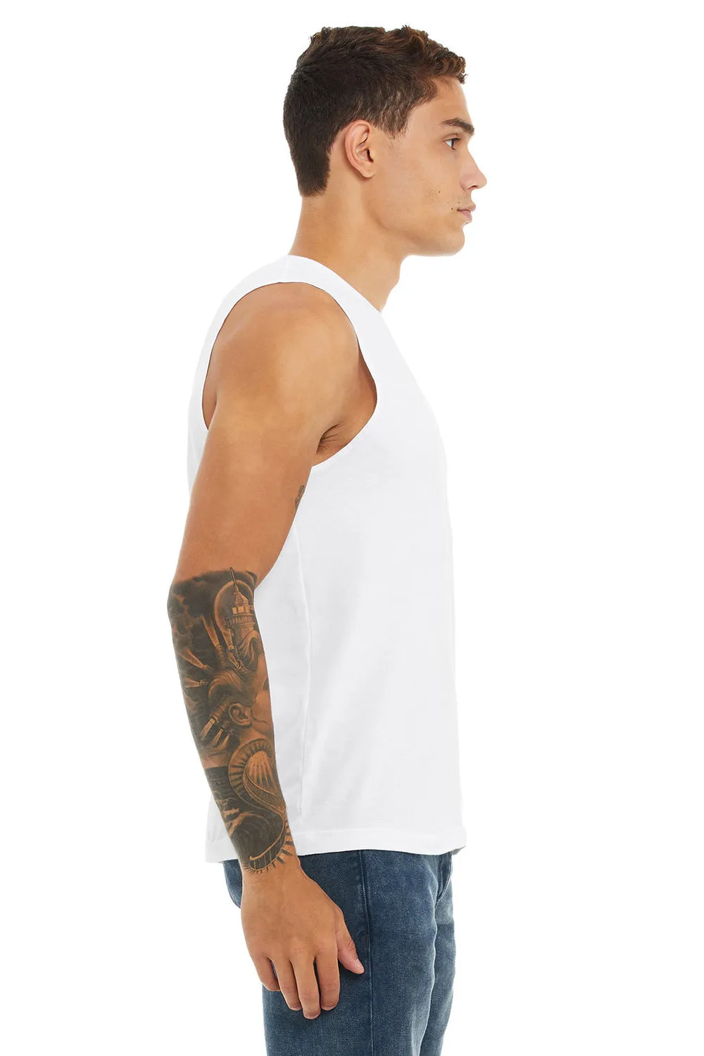 Bella   Canvas Mens Jersey Muscle Tank Top - White