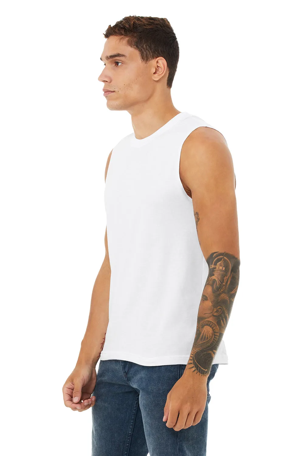 Bella   Canvas Mens Jersey Muscle Tank Top - White