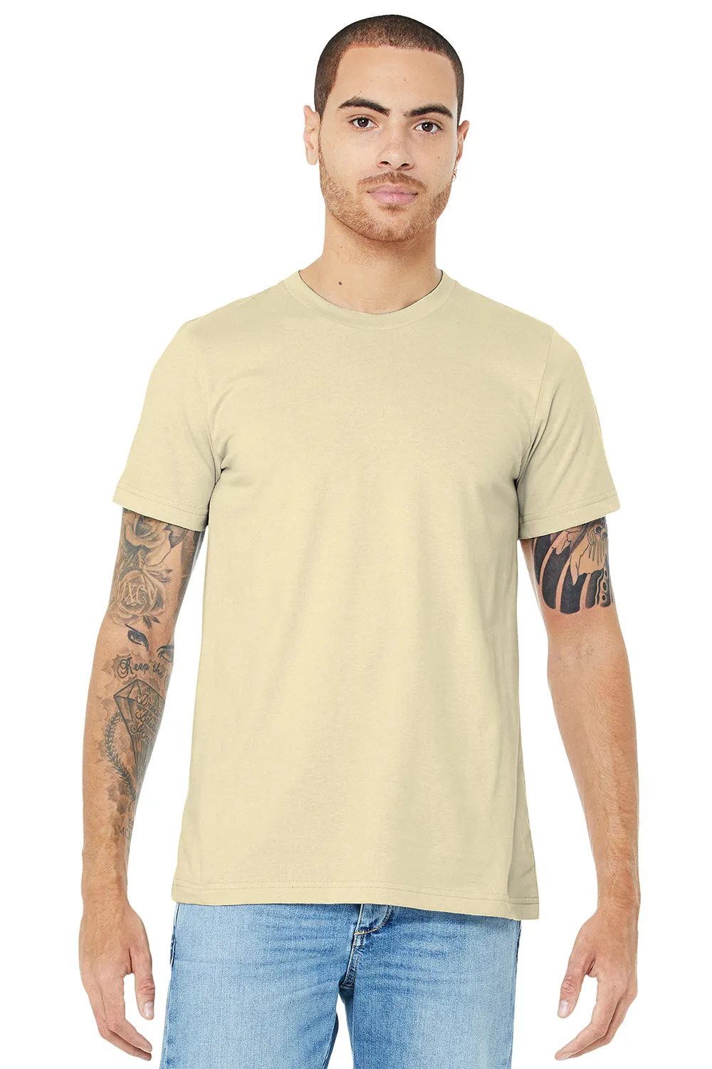 Bella   Canvas Mens Jersey Short Sleeve Crewneck T-Shirt - Natural