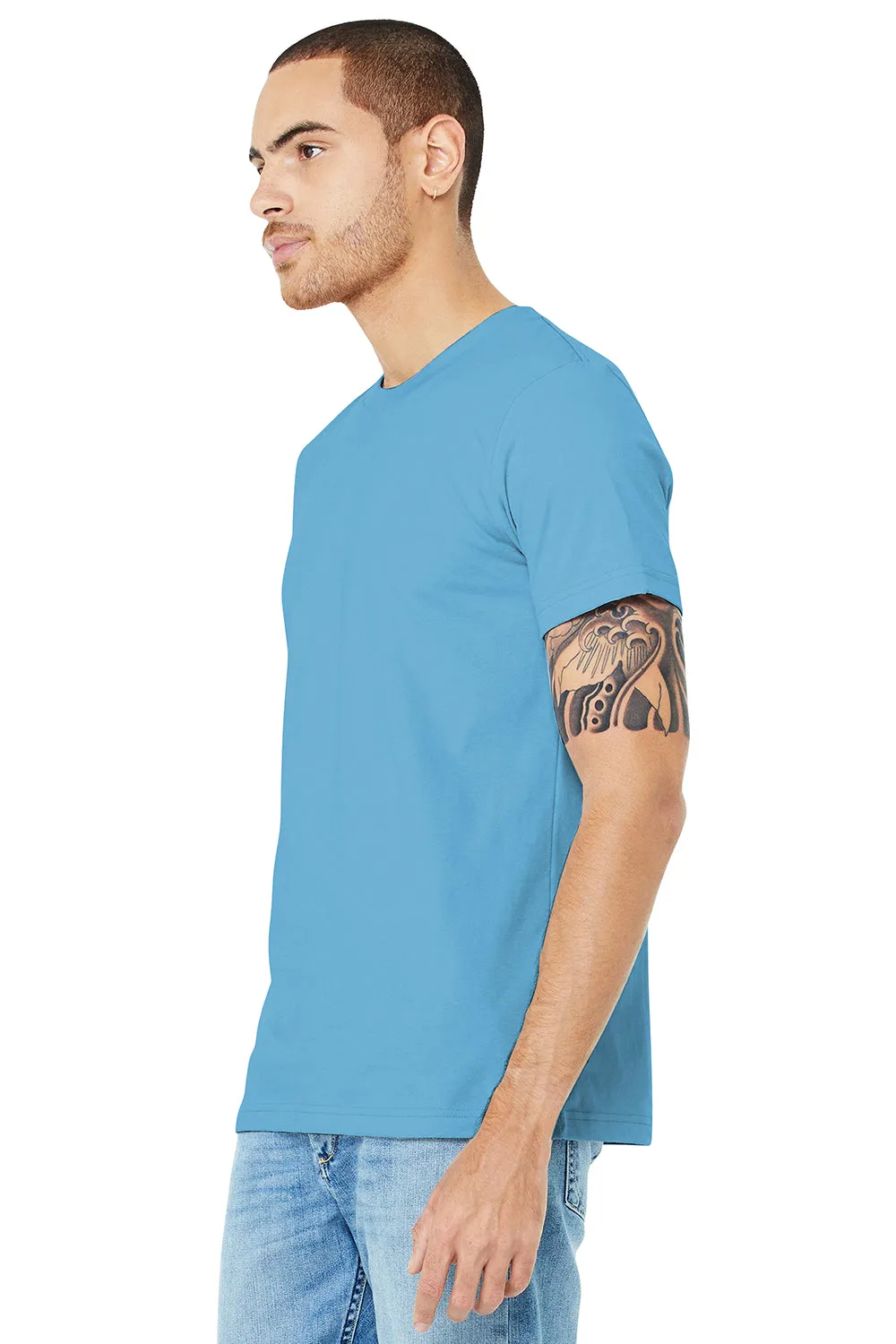 Bella   Canvas Mens Jersey Short Sleeve Crewneck T-Shirt - Ocean Blue