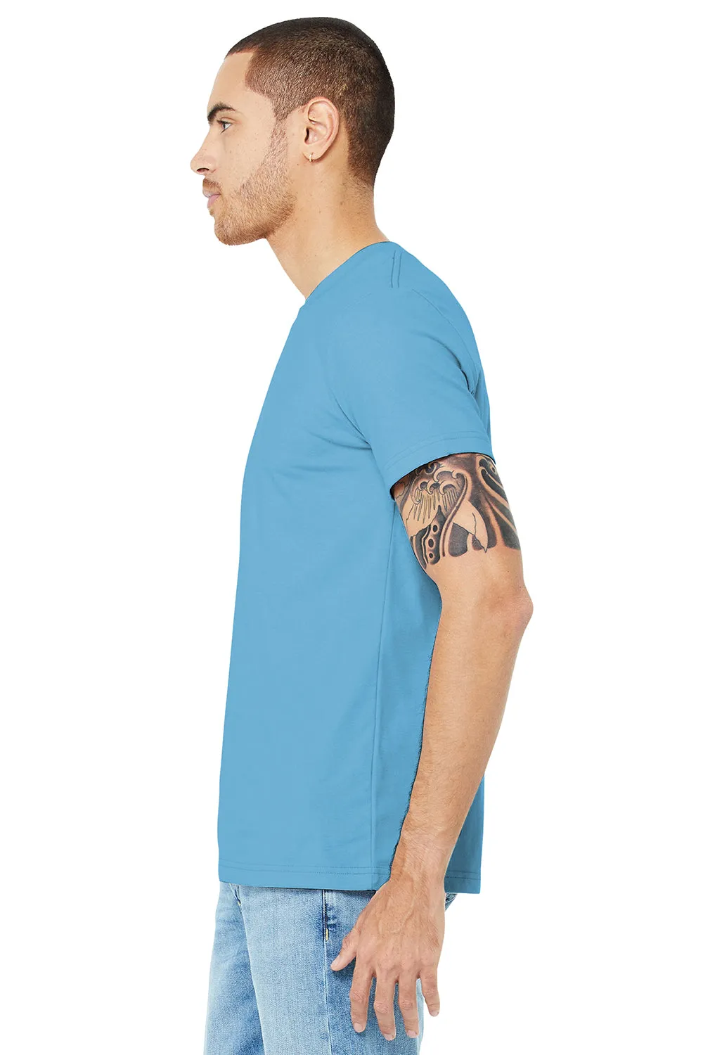 Bella   Canvas Mens Jersey Short Sleeve Crewneck T-Shirt - Ocean Blue
