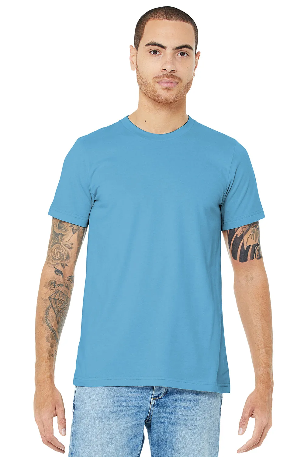 Bella   Canvas Mens Jersey Short Sleeve Crewneck T-Shirt - Ocean Blue