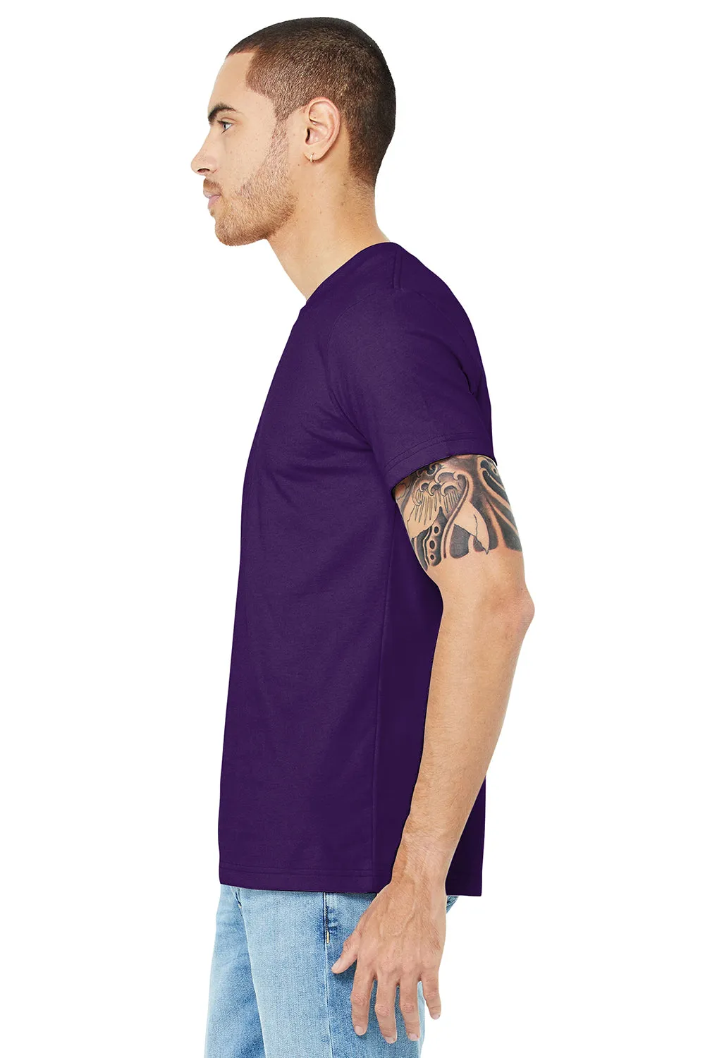 Bella   Canvas Mens Jersey Short Sleeve Crewneck T-Shirt - Team Purple