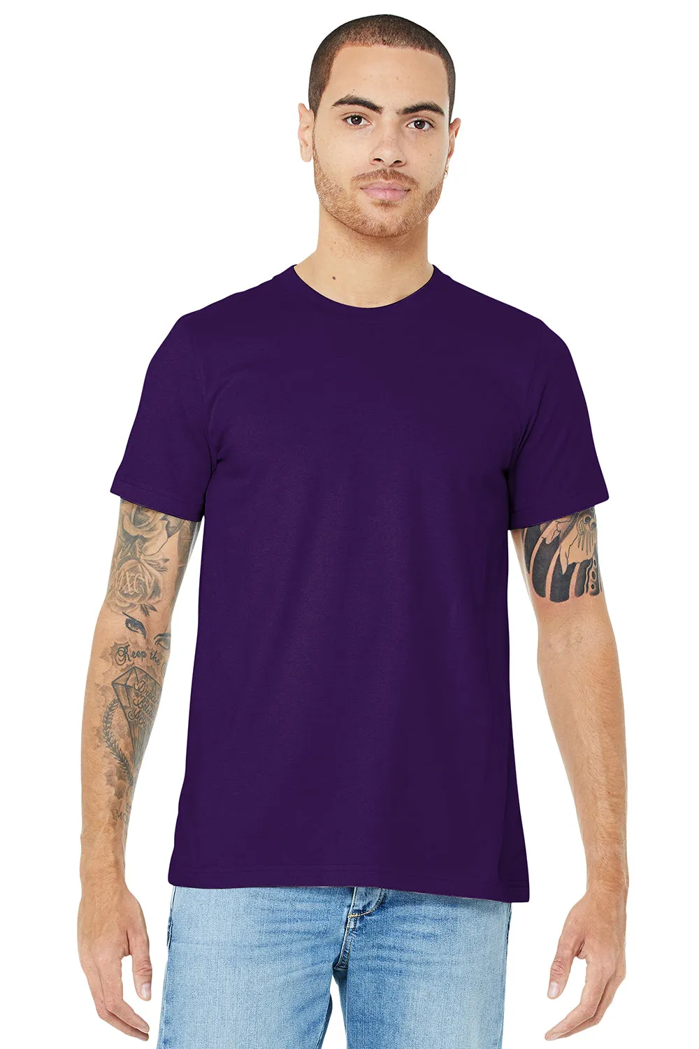 Bella   Canvas Mens Jersey Short Sleeve Crewneck T-Shirt - Team Purple