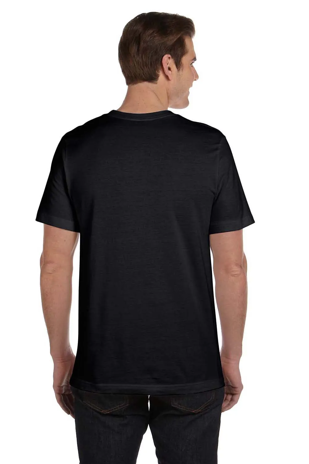 Bella   Canvas Mens Jersey Short Sleeve Crewneck T-Shirt w/ Pocket - Black