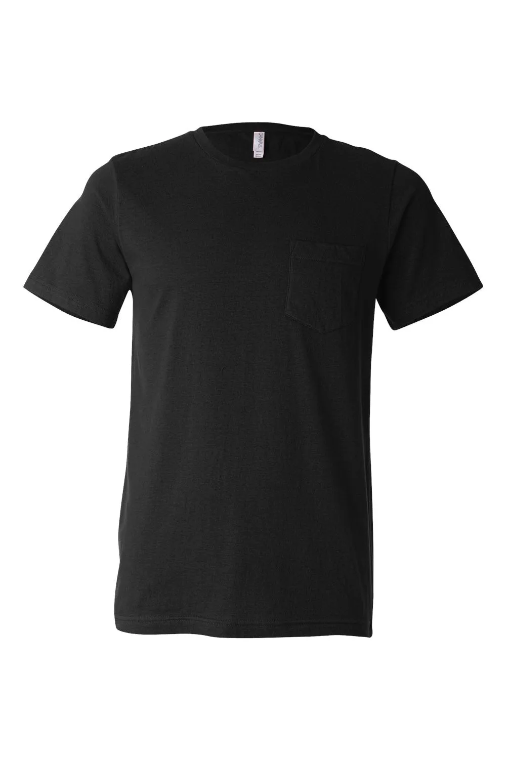Bella   Canvas Mens Jersey Short Sleeve Crewneck T-Shirt w/ Pocket - Black