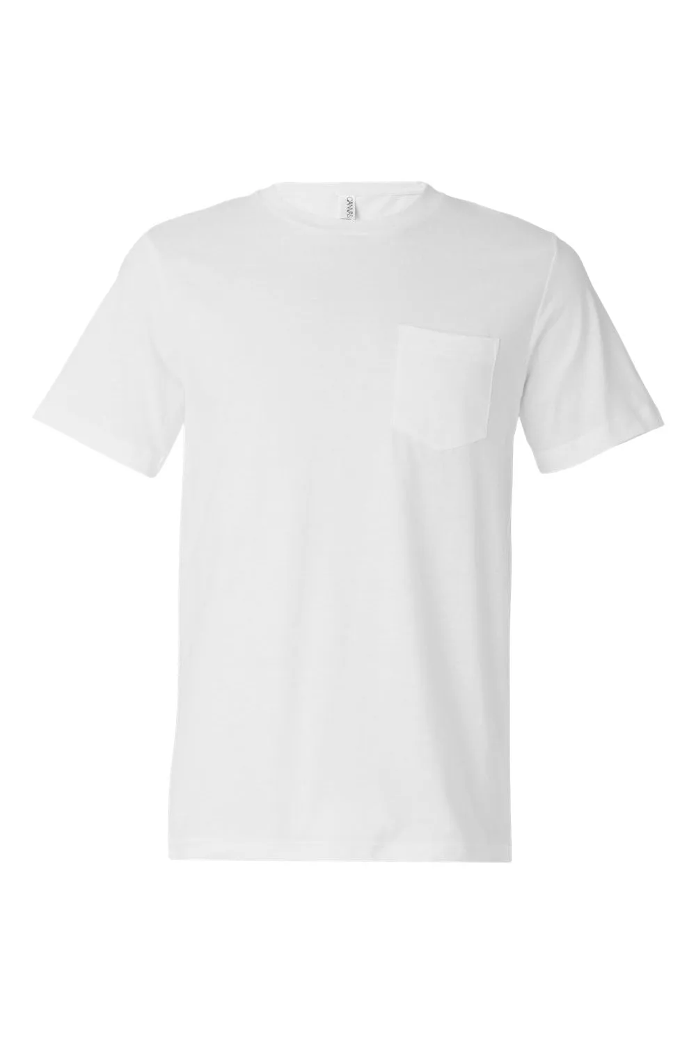 Bella   Canvas Mens Jersey Short Sleeve Crewneck T-Shirt w/ Pocket - White