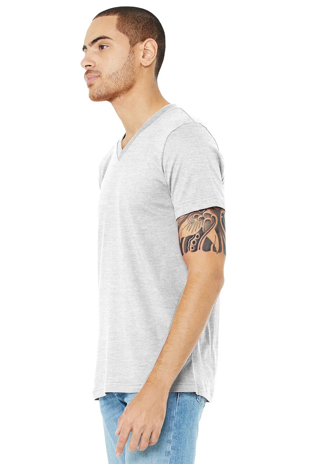Bella   Canvas Mens Jersey Short Sleeve V-Neck T-Shirt - Ash Grey