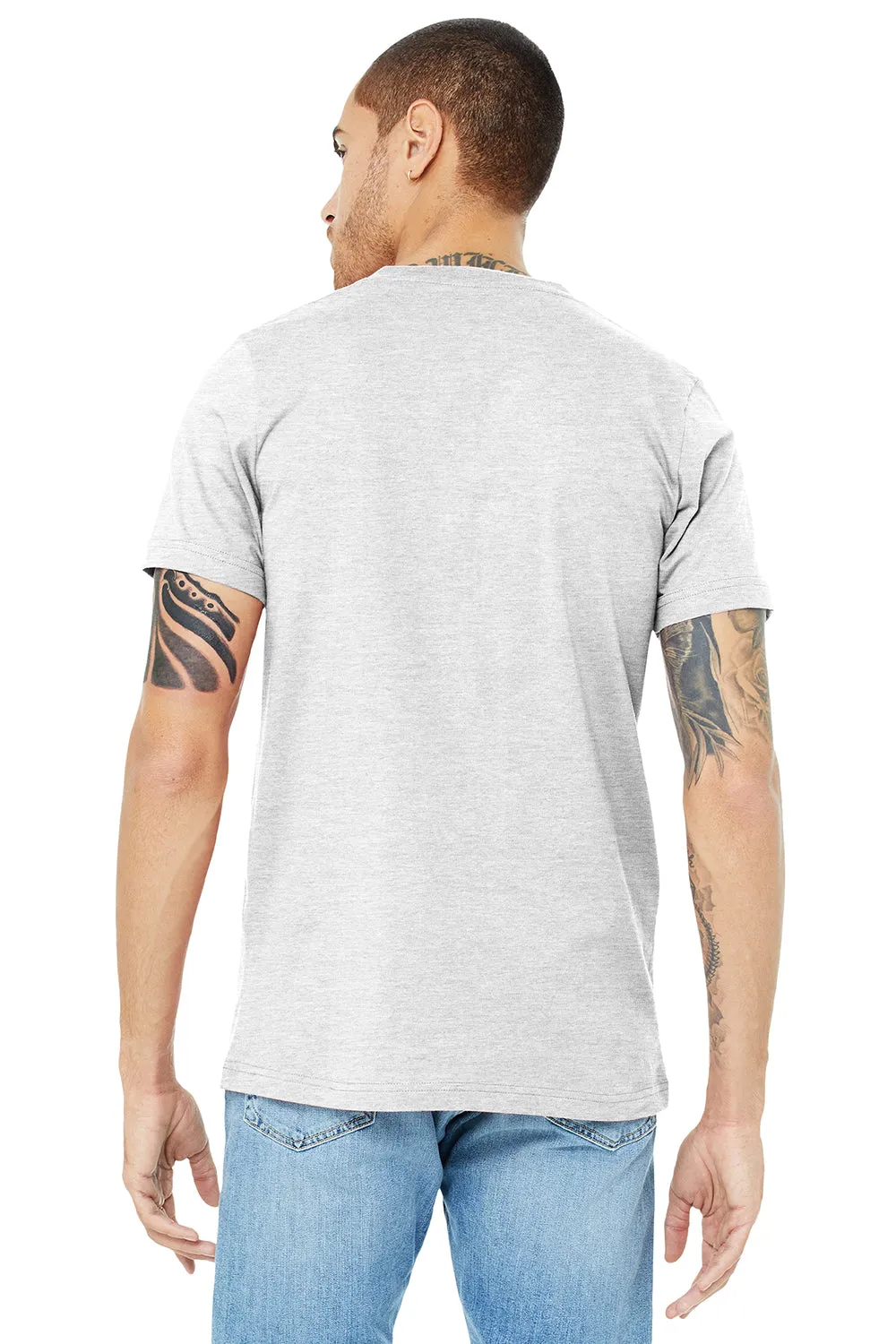 Bella   Canvas Mens Jersey Short Sleeve V-Neck T-Shirt - Ash Grey