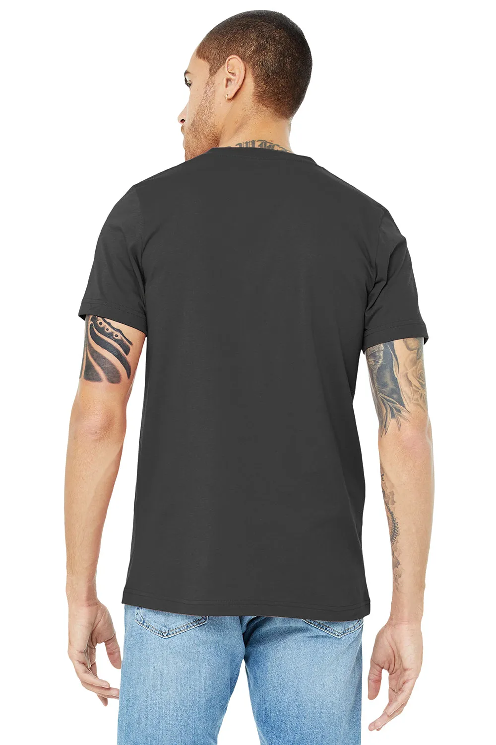 Bella   Canvas Mens Jersey Short Sleeve V-Neck T-Shirt - Asphalt Grey