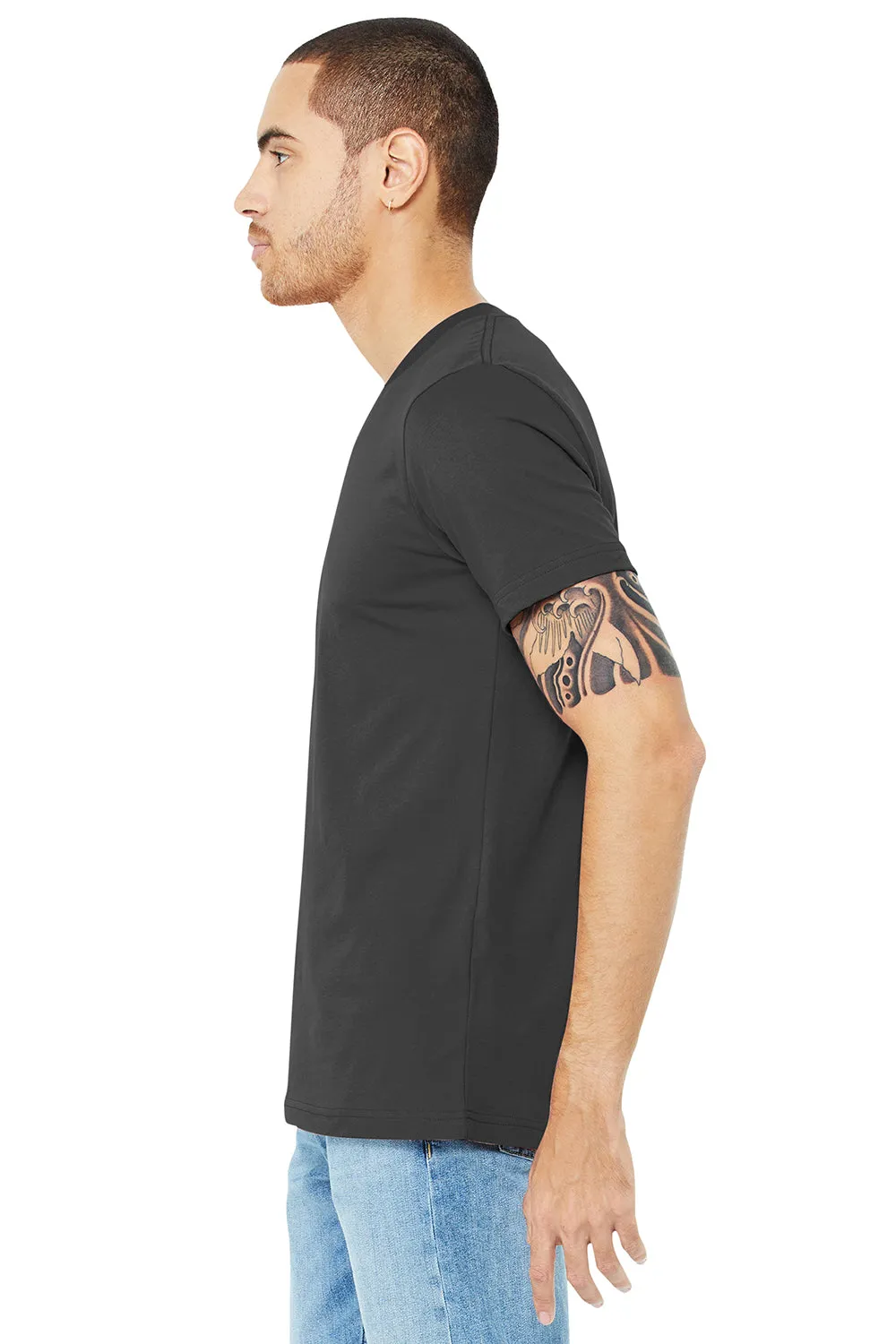 Bella   Canvas Mens Jersey Short Sleeve V-Neck T-Shirt - Asphalt Grey