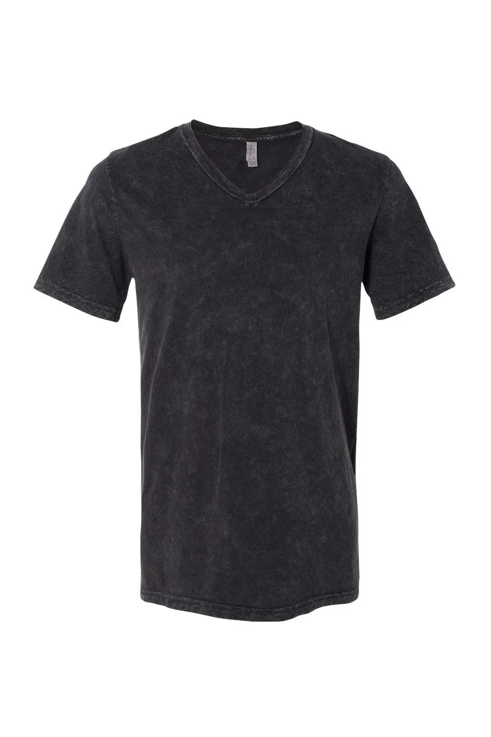 Bella   Canvas Mens Jersey Short Sleeve V-Neck T-Shirt - Black Mineral Wash