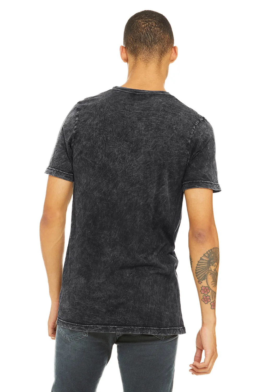 Bella   Canvas Mens Jersey Short Sleeve V-Neck T-Shirt - Black Mineral Wash