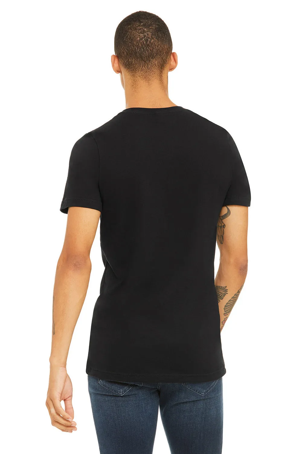 Bella   Canvas Mens Jersey Short Sleeve V-Neck T-Shirt - Black