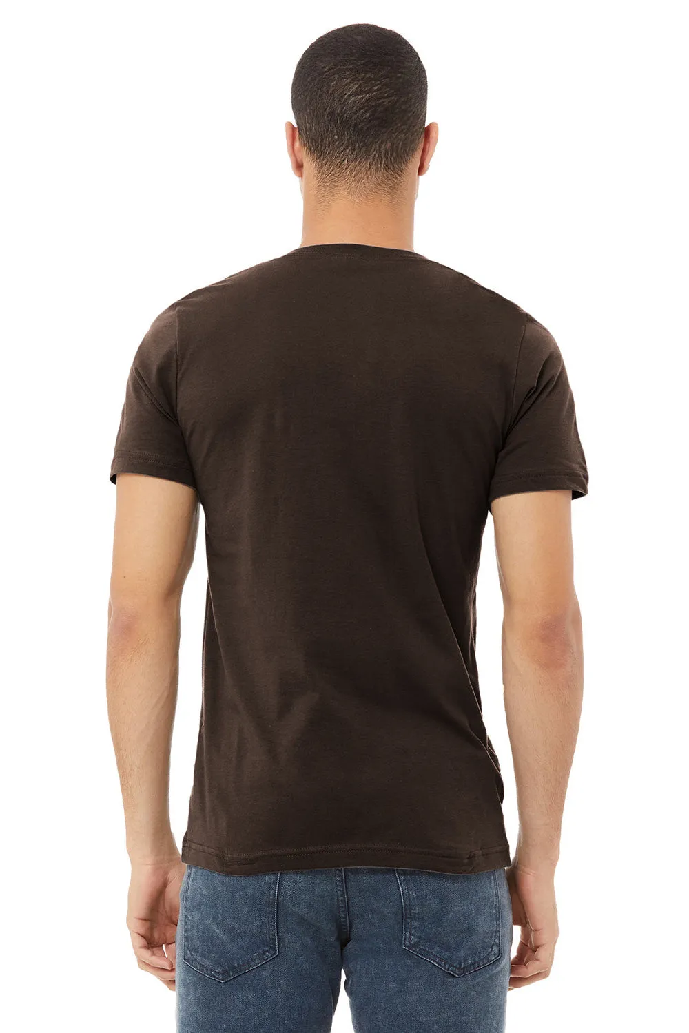 Bella   Canvas Mens Jersey Short Sleeve V-Neck T-Shirt - Brown - Closeout