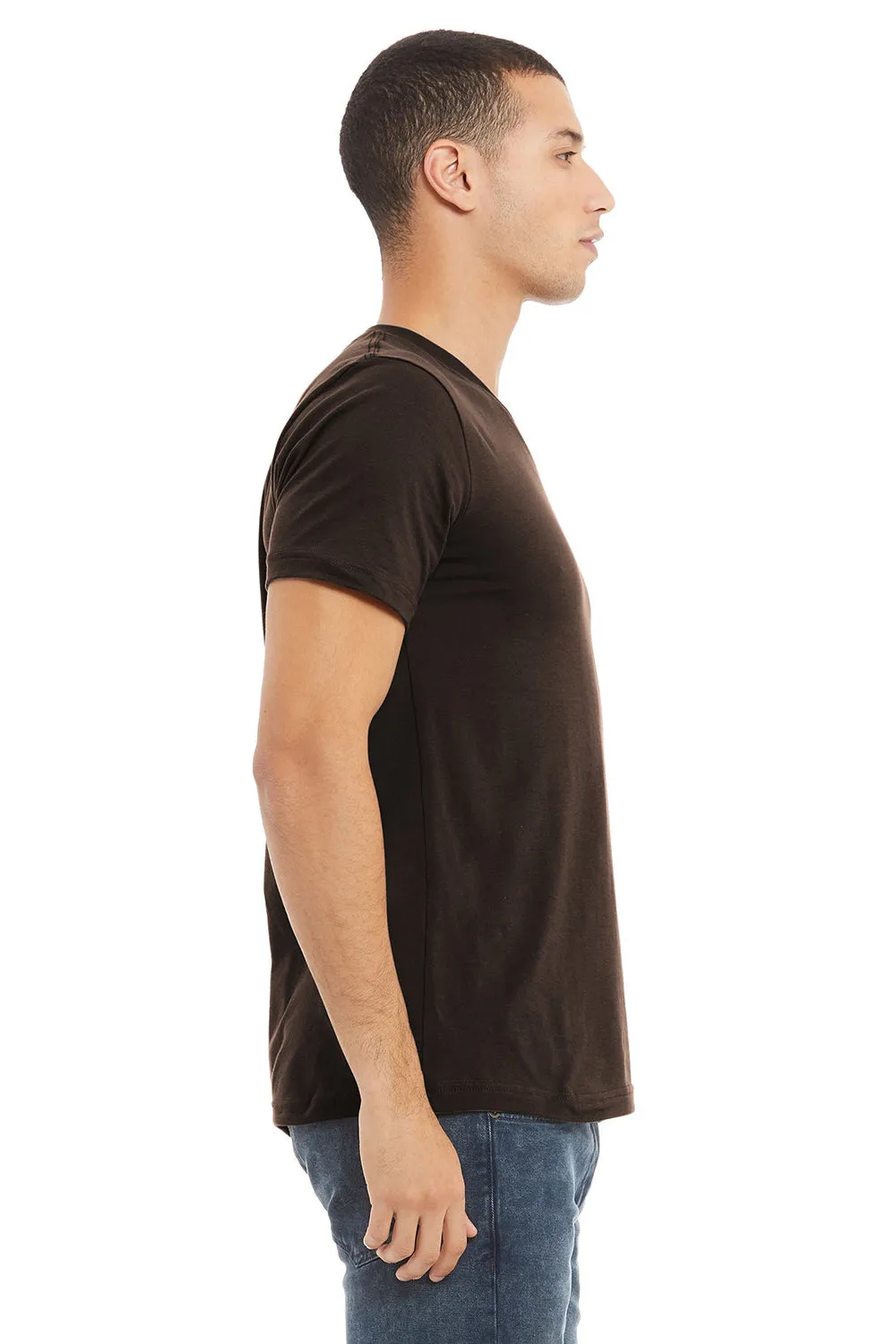 Bella   Canvas Mens Jersey Short Sleeve V-Neck T-Shirt - Brown - Closeout