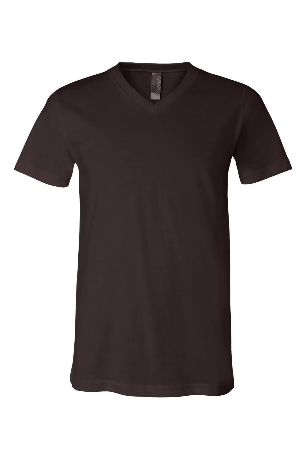 Bella   Canvas Mens Jersey Short Sleeve V-Neck T-Shirt - Brown - Closeout